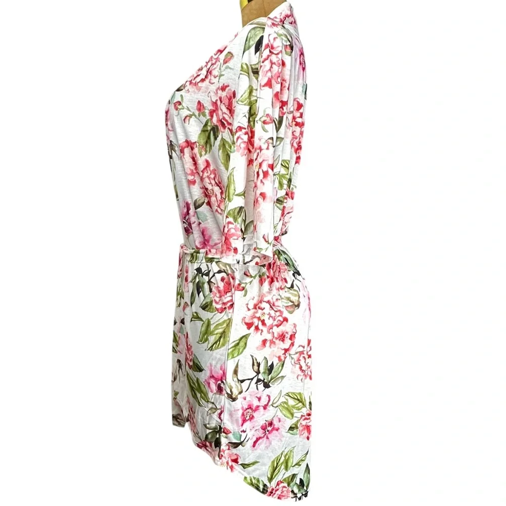 Show Me Your Mumu BRIE Robe Kimono Pink Floral Bridal Beach Cover-Up One‎ Size